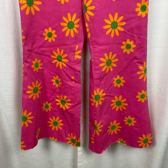 Free People Pink Floral Youthquake Wide Leg Crop Pants Sz.30 NWT - Picture 9 of 16